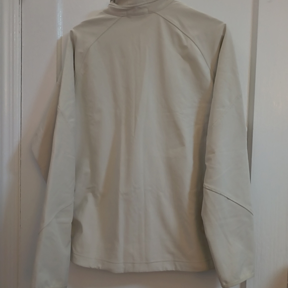 Port Authority Cream Full-Zip Jacket with Red Logo - Picture 4 of 7